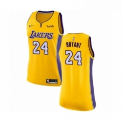 Womens Los Angeles Lakers 24 Kobe Bryant Authentic Gold Home Basketball Jersey Icon Edition