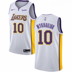 Womens Nike Los Angeles Lakers 10 Sviatoslav Mykhailiuk Swingman White NBA Jersey Association Edition 