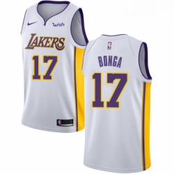 Womens Nike Los Angeles Lakers 17 Isaac Bonga Swingman White NBA Jersey Association Edition 