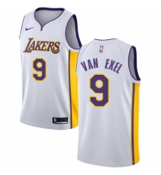 Womens Nike Los Angeles Lakers 9 Nick Van Exel Swingman White NBA Jersey Association Edition 