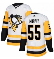 Mens Adidas Pittsburgh Penguins 55 Larry Murphy Authentic White Away NHL Jersey 