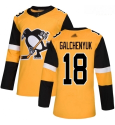 Penguins #18 Alex Galchenyuk Gold Alternate Authentic Stitched Hockey Jersey