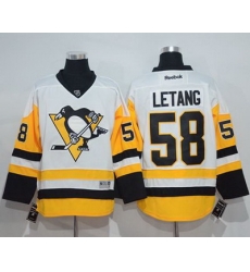 Penguins #58 Kris Letang White New Away Stitched NHL Jersey