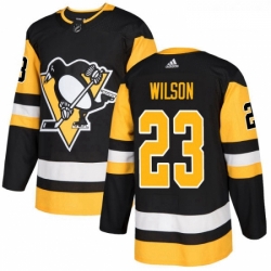 Youth Adidas Pittsburgh Penguins 23 Scott Wilson Authentic Black Home NHL Jersey 