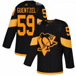 Youth Adidas Pittsburgh Penguins 59 Jake Guentzel Black Authentic 2019 Stadium Series Stitched NHL Jersey 