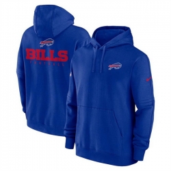 Men Buffalo Bills Blue Sideline Club Fleece Pullover Hoodie