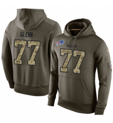 NFL Nike Buffalo Bills 77 Cordy Glenn Green Salute To Service Mens Pullover Hoodie