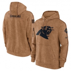 Men Carolina Panthers 2023 Brown Salute To Service Pullover Hoodie