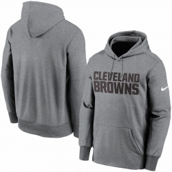 Men Cleveland Browns Nike Fan Gear Wordmark Performance Pullover Hoodie Heathered Charcoal