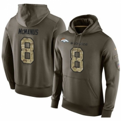 NFL Nike Denver Broncos 8 Brandon McManus Green Salute To Service Mens Pullover Hoodie