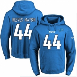 NFL Mens Nike Detroit Lions 44 Jalen Reeves Maybin Blue Name Number Pullover Hoodie