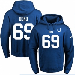 NFL Mens Nike Indianapolis Colts 69 Deyshawn Bond Royal Blue Name Number Pullover Hoodie