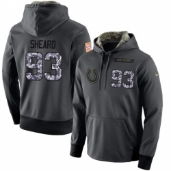 NFL Mens Nike Indianapolis Colts 93 Jabaal Sheard Stitched Black Anthracite Salute to Service Player Performance Hoodie