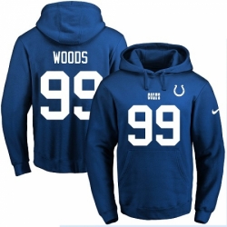 NFL Mens Nike Indianapolis Colts 99 Al Woods Royal Blue Name Number Pullover Hoodie