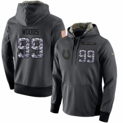 NFL Mens Nike Indianapolis Colts 99 Al Woods Stitched Black Anthracite Salute to Service Player Performance Hoodie