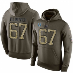 NFL Nike Indianapolis Colts 67 Jeremy Vujnovich Green Salute To Service Mens Pullover Hoodie