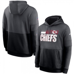 Men Kansas City Chiefs Nike Sideline Impact Lockup Performance Pullover Hoodie Charcoal Black