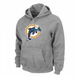 NFL Mens Nike Miami Dolphins Logo Pullover Hoodie Grey