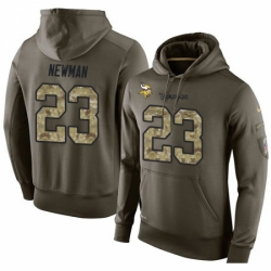 NFL Nike Minnesota Vikings 23 Terence Newman Green Salute To Service Mens Pullover Hoodie