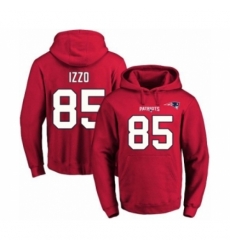 Football Mens New England Patriots 85 Ryan Izzo Red Name Number Pullover Hoodie