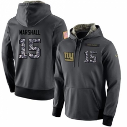 NFL Mens Nike New York Giants 15 Brandon Marshall Stitched Black Anthracite Salute to Service Player Performance Hoodie