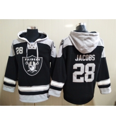 Los Angeles Raiders Sitched Pullover Hoodie #28 Josh Jacobs