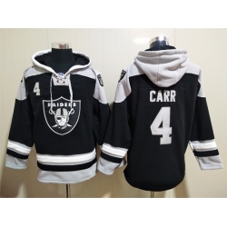 Los Angeles Raiders Sitched Pullover Hoodie #4 Derek Carr