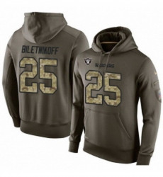 NFL Nike Oakland Raiders 25 Fred Biletnikoff Green Salute To Service Mens Pullover Hoodie