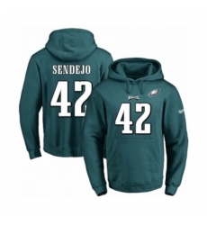 Football Mens Philadelphia Eagles 42 Andrew Sendejo Green Name Number Pullover Hoodie