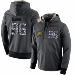 NFL Mens Nike Philadelphia Eagles 96 Derek Barnett Stitched Black Anthracite Salute to Service Player Performance Hoodie