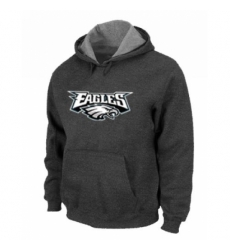 NFL Mens Nike Philadelphia Eagles Authentic Logo Pullover Hoodie Dark Grey