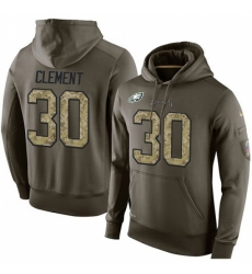 NFL Nike Philadelphia Eagles 30 Corey Clement Green Salute To Service Mens Pullover Hoodie