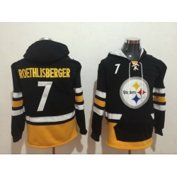 Men Nike Pittsburgh Steelers Ben Roethlisberger 7 NFL Winter Thick Hoodie
