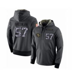 Football Mens San Francisco 49ers 57 Dre Greenlaw Stitched Black Anthracite Salute to Service Player Performance Hoodie