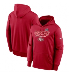 Men San Francisco 49ers Scarlet Super Bowl LVIII Iconic Pullover Hoodie