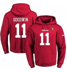 NFL Mens Nike San Francisco 49ers 11 Marquise Goodwin Red Name Number Pullover Hoodie