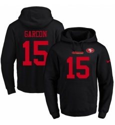NFL Mens Nike San Francisco 49ers 15 Pierre Garcon Black Name Number Pullover Hoodie