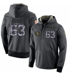 NFL Mens Nike San Francisco 49ers 63 Brandon Fusco Stitched Black Anthracite Salute to Service Player Performance Hoodie