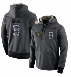 NFL Mens Nike San Francisco 49ers 9 Robbie Gould Stitched Black Anthracite Salute to Service Player Performance Hoodie