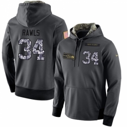 NFL Mens Nike Seattle Seahawks 34 Thomas Rawls Stitched Black Anthracite Salute to Service Player Performance Hoodie