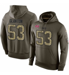 NFL Nike Tampa Bay Buccaneers 53 Adarius Glanton Green Salute To Service Mens Pullover Hoodie