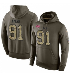 NFL Nike Tampa Bay Buccaneers 91 Robert Ayers Green Salute To Service Mens Pullover Hoodie