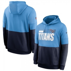 Men Tennessee Titans Nike Sideline Impact Lockup Performance Pullover Hoodie Light Blue Navy