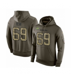 Football Los Angeles Chargers 69 Sam Tevi Green Salute To Service Mens Pullover Hoodie