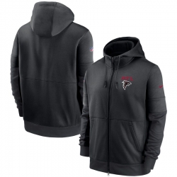 Men Atlanta Falcons Nike Sideline Impact Lockup Performance Full Zip Hoodie Black