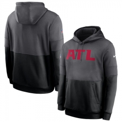 Men Atlanta Falcons Nike Sideline Impact Lockup Performance Pullover Hoodie Charcoal Black