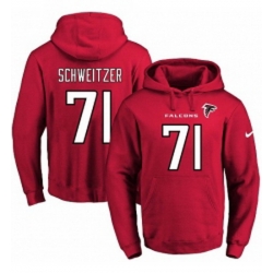 NFL Mens Nike Atlanta Falcons 71 Wes Schweitzer Red Name Number Pullover Hoodie
