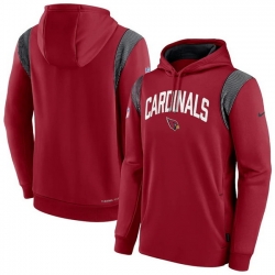 Men Arizona Cardinals Burgundy Sideline Stack Performance Pullover Hoodie 001