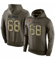 NFL Nike Arizona Cardinals 68 Jared Veldheer Green Salute To Service Men Pullover Hoodie