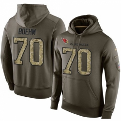 NFL Nike Arizona Cardinals 70 Evan Boehm Green Salute To Service Mens Pullover Hoodie